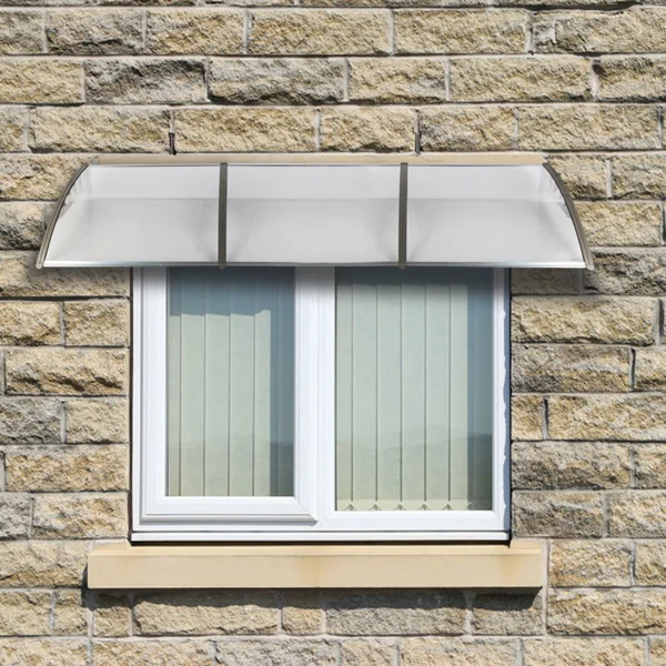 HT-300 x 100 Household Application Door & Window Rain Cover Eaves Transparent Board & Gray Holder