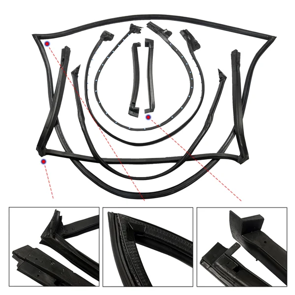 Weather Strip Seal Full Weatherstrip Kit Set Fits for Chevy Corvette 5.7L V8 1984-1996 9096GGW