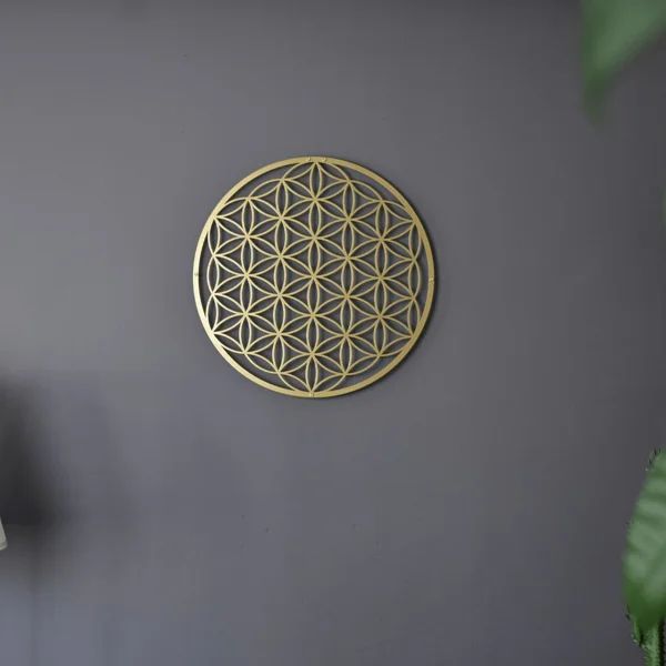 CIFbuy One-piece Flower of Life Metal Wall Decoration. Bedroom Wall Ornament. Living Room Wall Adornment. Lotus Wall Artwork. Couch Above Decor. Floral Wall. view 4