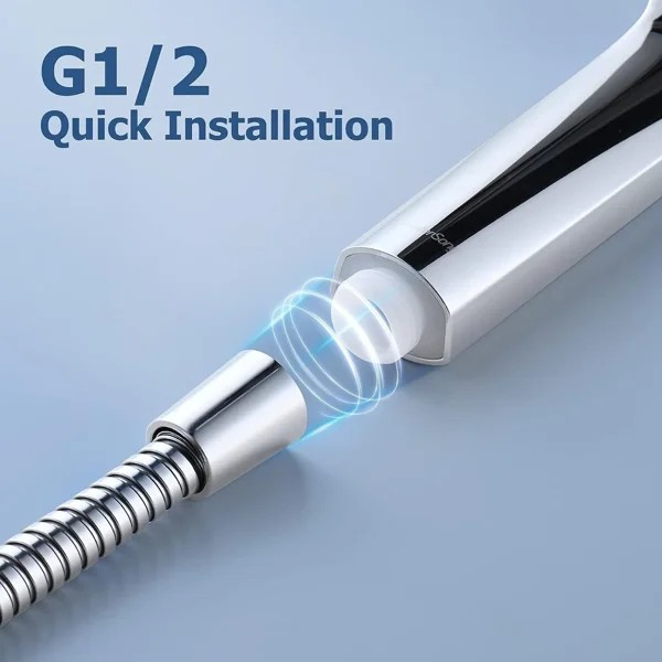6 Spray Settings High Pressure Shower Head Spray Lotus Spray Head W/ 1.5m Hose Set view 4