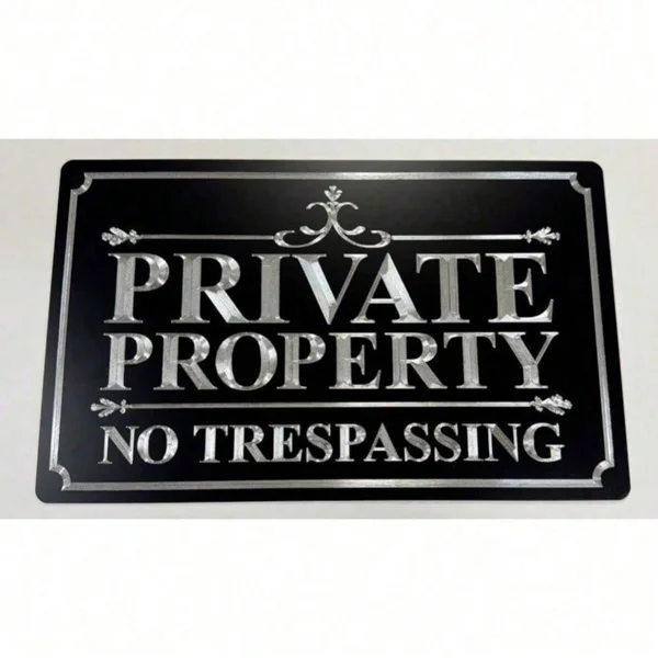 CIFbuy Private Property No Trespassing Sign Reflective Metal Weatherproof Outdoor Warning Sign 12x8 Inch (TikTok, temu pick-up service)