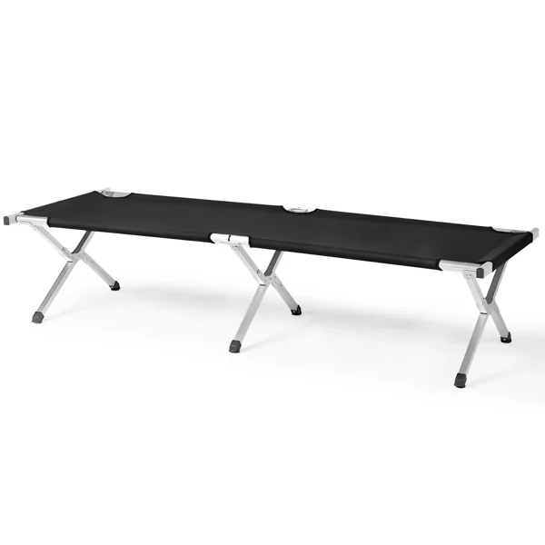 Portable Folding Camping Cot with Carrying Bag Army Black view 3