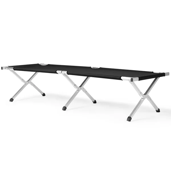 Portable Folding Camping Cot with Carrying Bag Army Black view 4