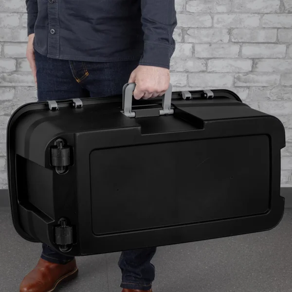 22 Gallon Large Wheeled Footlocker, Heavy Duty Plastic Storage Trunk Container, Lockable with Wheels and Handle, Black (Shipment from Walmart) view 6