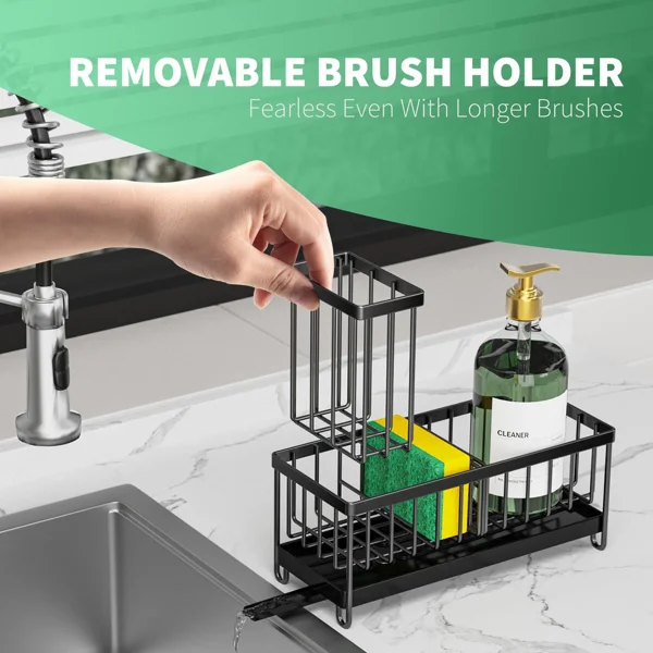 Kitchen Sink Rack Sponge Holder Soap Dish Drain Storage Organizer Brush Holder (US Logistics only For USPS.TK/TMEU only For self-pickup) view 4