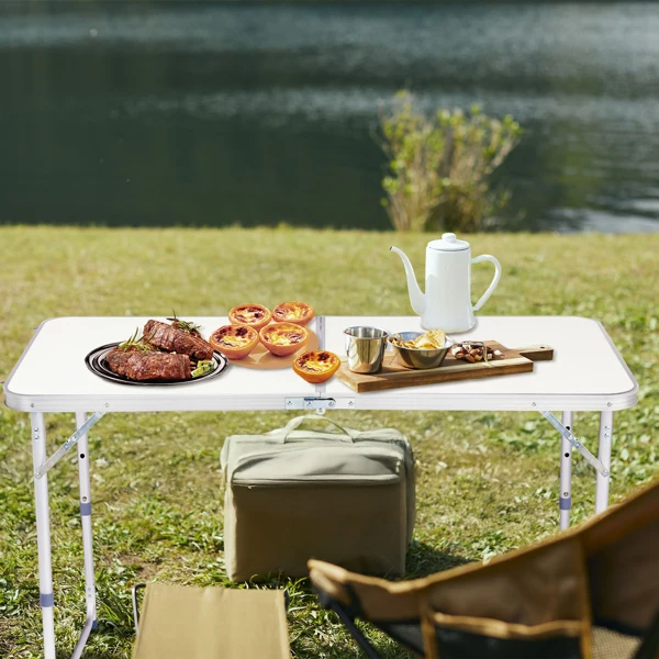 120 x 60 x 70 4Ft Portable Multipurpose Folding Table White view 2