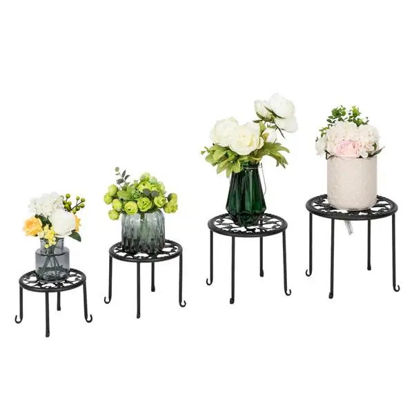 4 Round Ironwork Plant Racks With 4-1 Black Paint Prints view 4