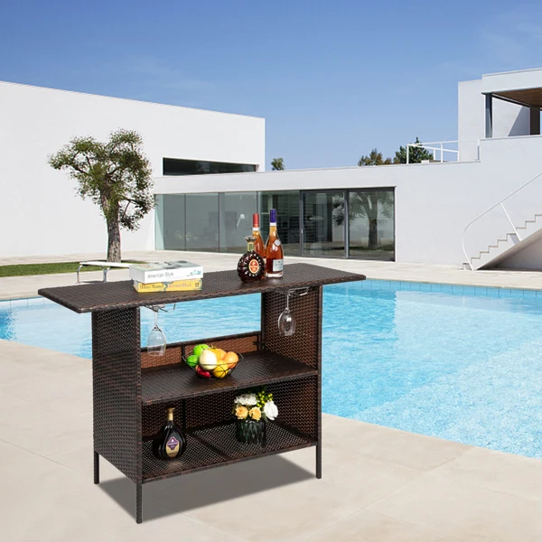 Modern Stylish And Beautiful Bar Table Brown Gradient view 6