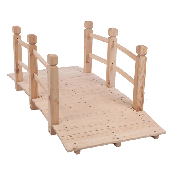 [Replace 50941446]Arch Bridge Small Wooden Bridge Courtyard Outdoor Anticorrosive Wood Landscape Bridge Burlywood view 6