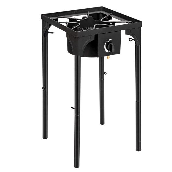 Outdoor Camp Stove High Pressure Propane Gas Cooker Portable Cast Iron Patio Cooking Burner (Single Burner 75000-BTU) view 6