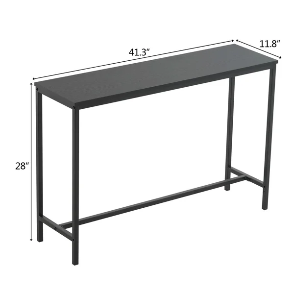 Industrial Style Porch Table Single Layer Black Oak Triamine Board [105 * 30 * 71cm] view 2