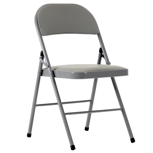 6pcs Elegant Foldable Iron & PVC Chairs for Convention & Exhibition Gray view 6