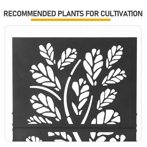 Metal Garden Bed with Trellis, 43 Inch Height Metal Planter Box with Trellis, Garden Box for Climbing Plants Vegetable, Metal Garden Bed with Drainage Holes view 3
