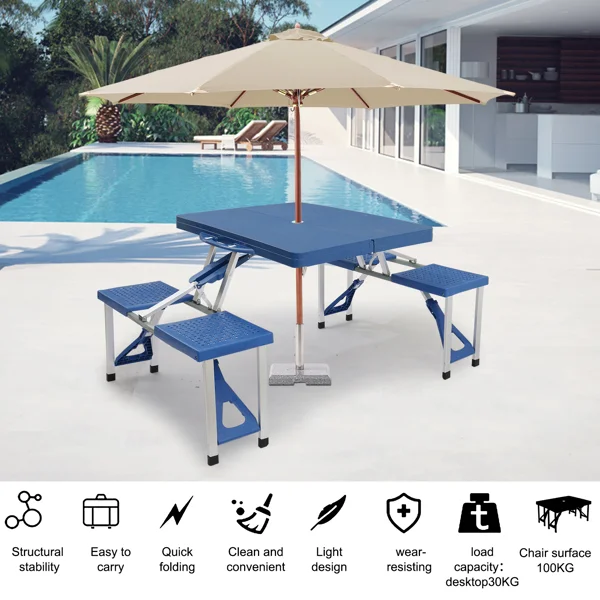 Siamese Folding Tables and Chairs-Plastic PS Thickening view 6