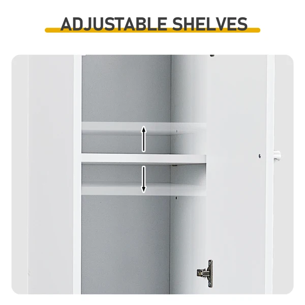 White particleboard with melamine veneer and MDF grid vacuum forming, 30*28*170cm, two doors and two shelves, bathroom vanity view 5