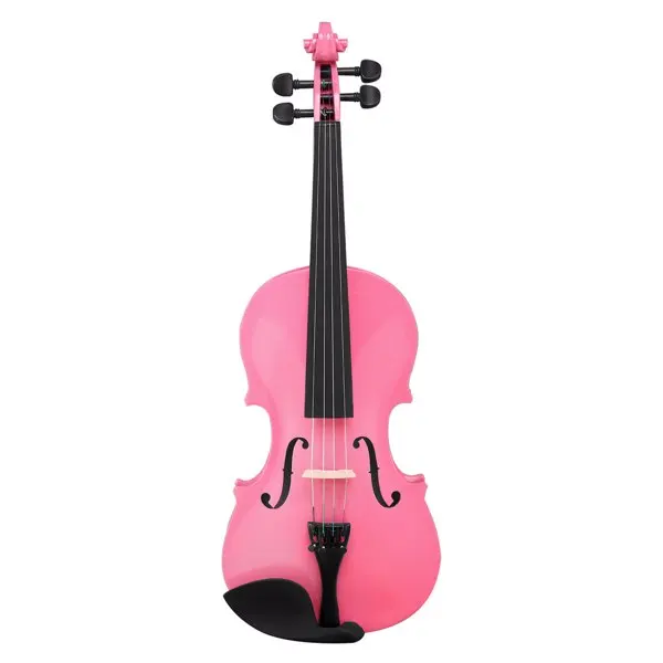 New 3/4 Acoustic Violin Case Bow Rosin Pink