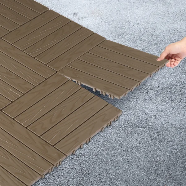 Plastic Interlocking Deck Tiles, 27 Pack, 11.8"x11.8" Waterproof Flooring Tiles for Indoor and Outdoor, Patio Floor Decking Tiles for Porch Poolside Balcony Backyard view 6