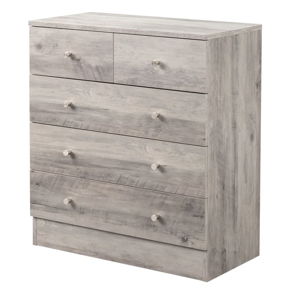 Modern Simple 5-Drawer Dresser Gray view 4