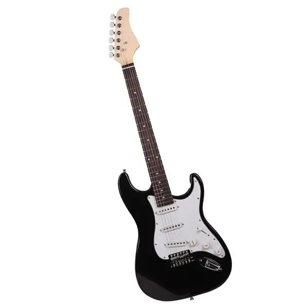 Rosewood Fingerboard Electric Guitar Black w/ White view 3