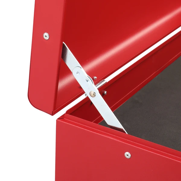 Steel maintenance tool cart cabinet 5 drawers with lock 330lb red view 6